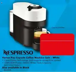 The Good Guys Nespresso Vertuo Pop Capsule Coffee Machine Solo - White offer