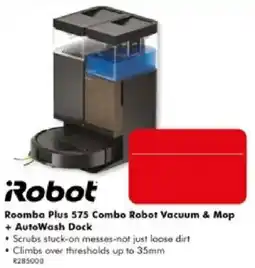 The Good Guys iRobot Roomba Plus 575 Combo Robot Vacuum & Mop + AutoWash Dock offer