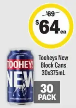 Liquorland Tooheys New Block Cans offer