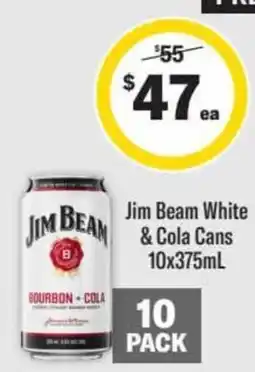 Liquorland Jim Beam White & Cola Cans offer