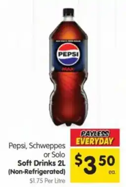 Spar Pepsi, Schweppes or Solo Soft Drinks 2L offer