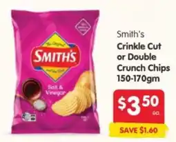 Spar Smith's Crinkle Cut or Double Crunch Chips offer