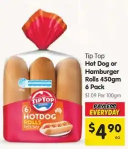 Spar Tip Top Hot Dog or Hamburger Rolls offer
