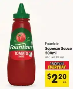 Spar Fountain Squeeze Sauce Tomato Sauce offer