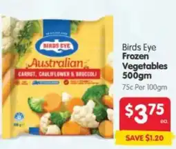 Spar Birds Eye Australian Frozen Vegetables offer
