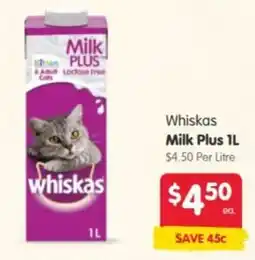 Spar Whiskas Milk Plus offer