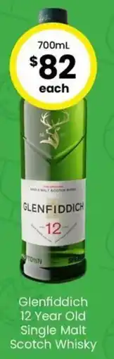 The Bottle O Glenfiddich 12 Year Old Single Malt Scotch Whisky offer