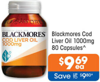 Good Price Pharmacy Blackmores Cod Liver Oil 1000mg 80 Capsules offer