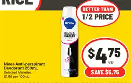 IGA Nivea Anti-perspirant Deodorant offer