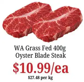 WA Grass Fed Oyster Blade Steak