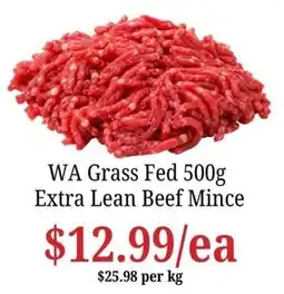 Farmer Jack's WA Grass Fed Extra Lean Beef Mince offer