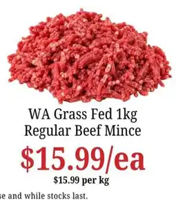 Farmer Jack's WA Grass Fed Regular Beef Mince offer