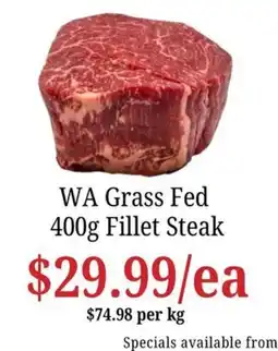 Farmer Jack's WA Grass Fed 400g Fillet Steak offer