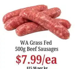 Farmer Jack's WA Grass Fed Beef Sausages offer