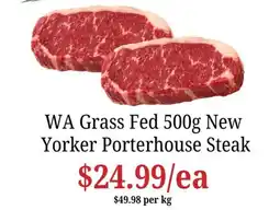 Farmer Jack's WA Grass Fed New Yorker Porterhouse Steak offer