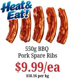 Farmer Jack's Heat & Eat! Pork Spare Ribs offer