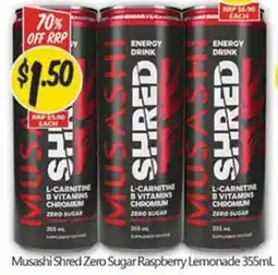 NQR Musashi Shred Zero Sugar Raspberry Lemonade offer