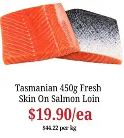Farmer Jack's Tasmanian Skin On Salmon Loin offer