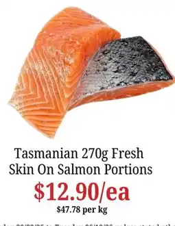 Farmer Jack's Tasmanian Skin On Salmon Portions offer