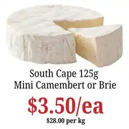Farmer Jack's South Cape Mini Camembert or Brie offer