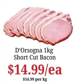 Farmer Jack's D'Orsogna Short Cut Bacon offer