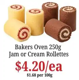 Farmer Jack's Bakers Oven Jam or Cream Rollettes offer