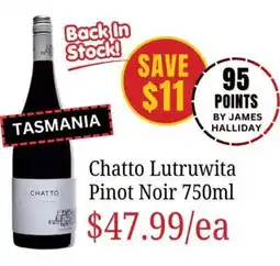 Farmer Jack's Chatto Lutruwita Pinot Noir offer