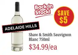 Farmer Jack's Shaw & Smith Sauvignon Blanc offer