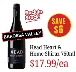 Farmer Jack's Head Heart & Home Shiraz offer
