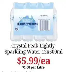 Farmer Jack's Crystal Peak Lightly Sparkling Water offer