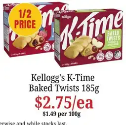 Farmer Jack's Kellogg's K-Time Baked Twists offer
