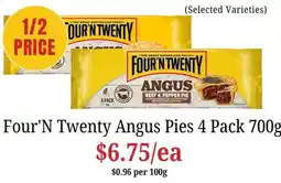 Farmer Jack's Four'n Twenty Angus Pies offer