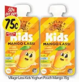 NQR Village Lassi Kids Yoghurt Pouch Mango offer