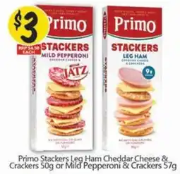 NQR Primo Stackers Leg Ham Cheddar Cheese & Crackers offer