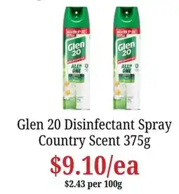 Farmer Jack's Glen 20 Disinfectant Spray Country Scent offer
