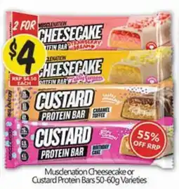 NQR Musdenation Cheesecake or Custard Protein Bars offer