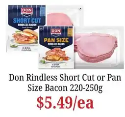 Farmer Jack's Don Rindless Short Cut or Pan Size Bacon offer