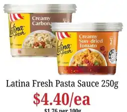 Farmer Jack's Latina Fresh Pasta Sauce offer