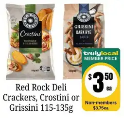 Farmer Jack's Red Rock Deli Crackers, Crostini or Grissini offer