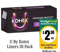 Farmer Jack's U By Kotex Liners offer