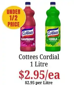 Farmer Jack's Cottees Cordial offer