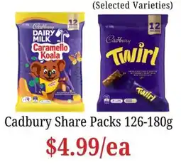 Farmer Jack's Cadbury Share Packs offer