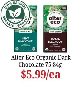 Farmer Jack's Alter Eco Organic Dark Chocolate offer