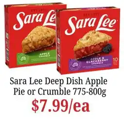 Farmer Jack's Sara Lee Deep Dish Apple Pie or Crumble offer
