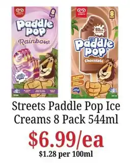 Farmer Jack's Streets Paddle Pop Ice Creams offer