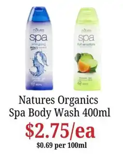 Farmer Jack's Natures Organics Spa Body Wash offer