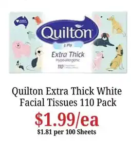 Farmer Jack's Quilton Extra Thick White Facial Tissues offer
