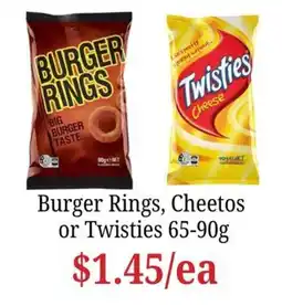 Farmer Jack's Burger Rings, Twisties offer