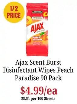 Farmer Jack's Ajax Scent Burst Disinfectant Wipes Peach Paradise offer