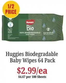 Farmer Jack's Huggies Biodegradable Baby Wipes offer